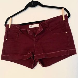 Burgundy Denim Daisy Dukes